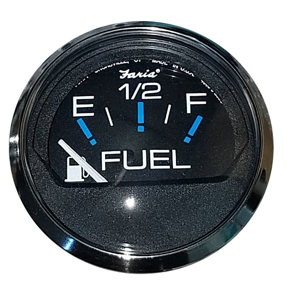 Faria Chesapeake Black 2" Fuel Level Gauge (E-1/2-F) - Deckhand Marine Supply