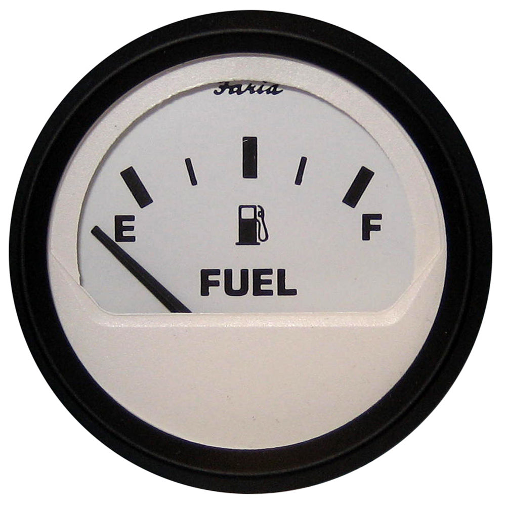 Faria Euro White 2" Fuel Level Gauge (E-1/2-F) - Deckhand Marine Supply