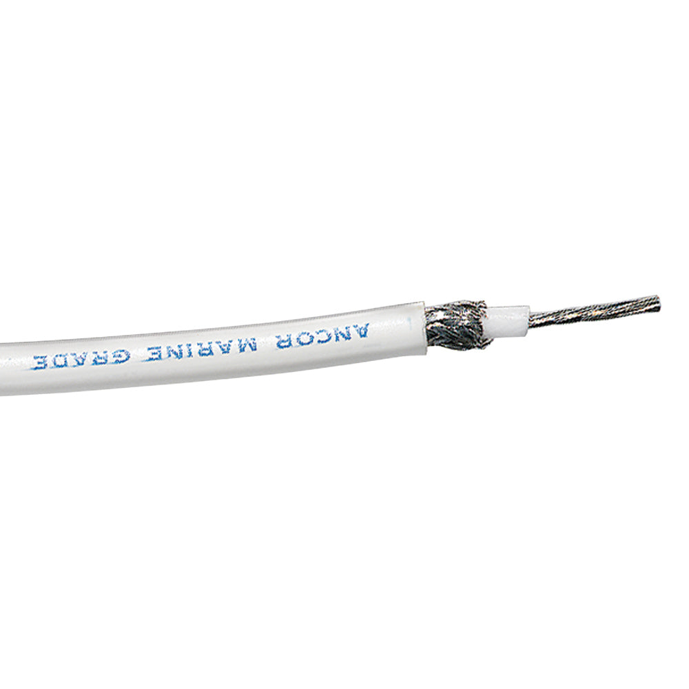 Ancor RG-213 White Tinned Coaxial Cable - 100' - Deckhand Marine Supply