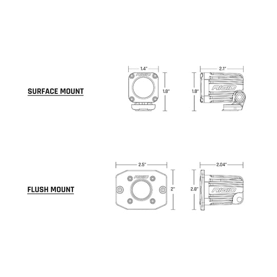 RIGID Industries Ignite Surface Mount Diffused - Pair - Black