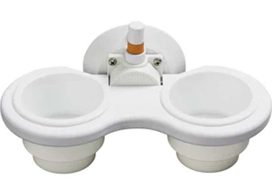 2-Cup Holder White - Vertical Mount - SeaSucker - Deckhand Marine Supply